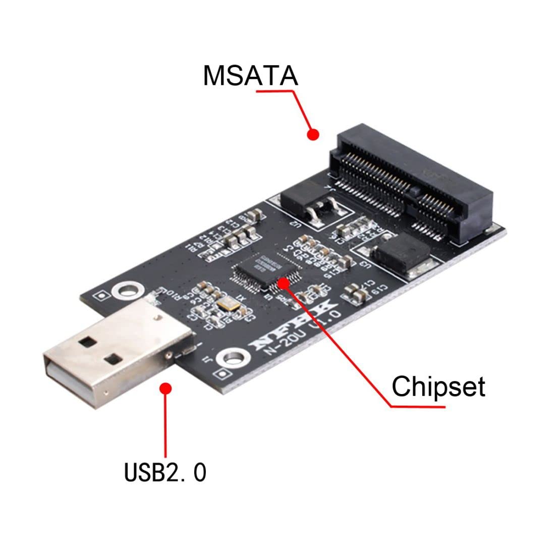 chenyang Chenyang 50mm Mini SATA mSATA SSD to USB 2.0 Hard Disk Drive Enclosure Adapter for Fast Data Transfer - View 5 of 9