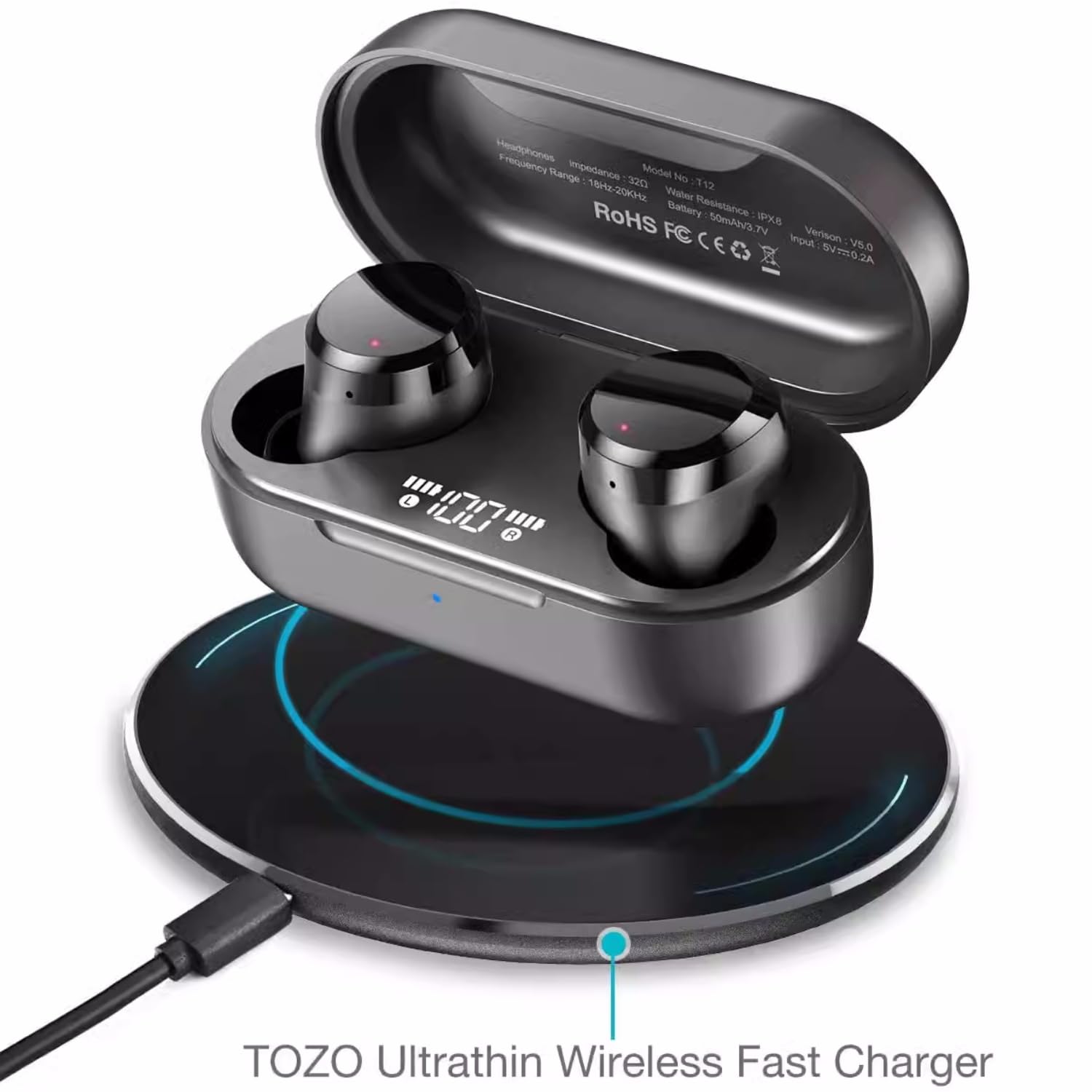 Sqrmekoko Sqrmekoko USB Type C Charging Cable 3.3ft Compatible with TOZO T12Pro T12 T9 NC9 W1 A1 Bluetooth Wireless Earbuds - View 5 of 8