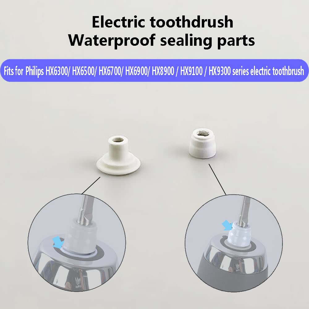 CMWWYFC Electric Toothbrush Waterproof Sealing Parts for Philips HX6710 HX6730 HX6930 HX6950 HX9140 HX9160 HX9340 HX9350 Universal Rubber Pads Set - View 2 of 4