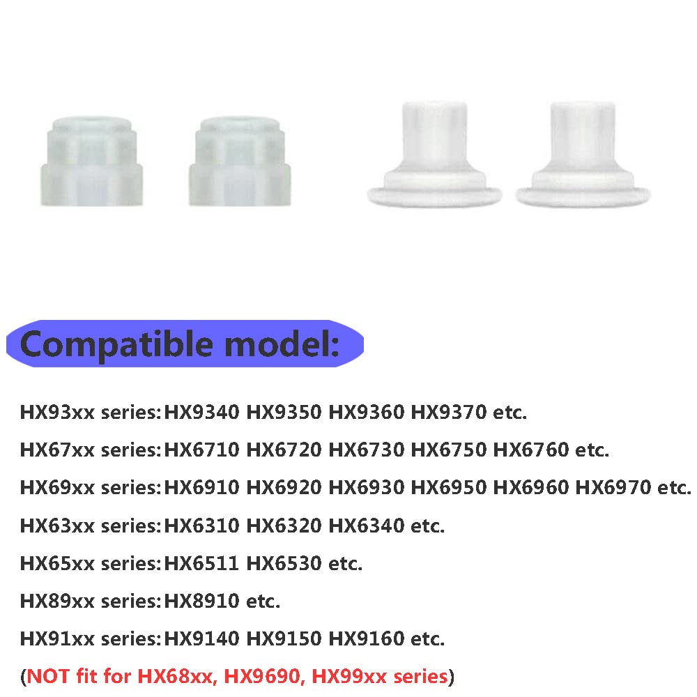 CMWWYFC Electric Toothbrush Waterproof Sealing Parts for Philips HX6710 HX6730 HX6930 HX6950 HX9140 HX9160 HX9340 HX9350 Universal Rubber Pads Set - View 4 of 4