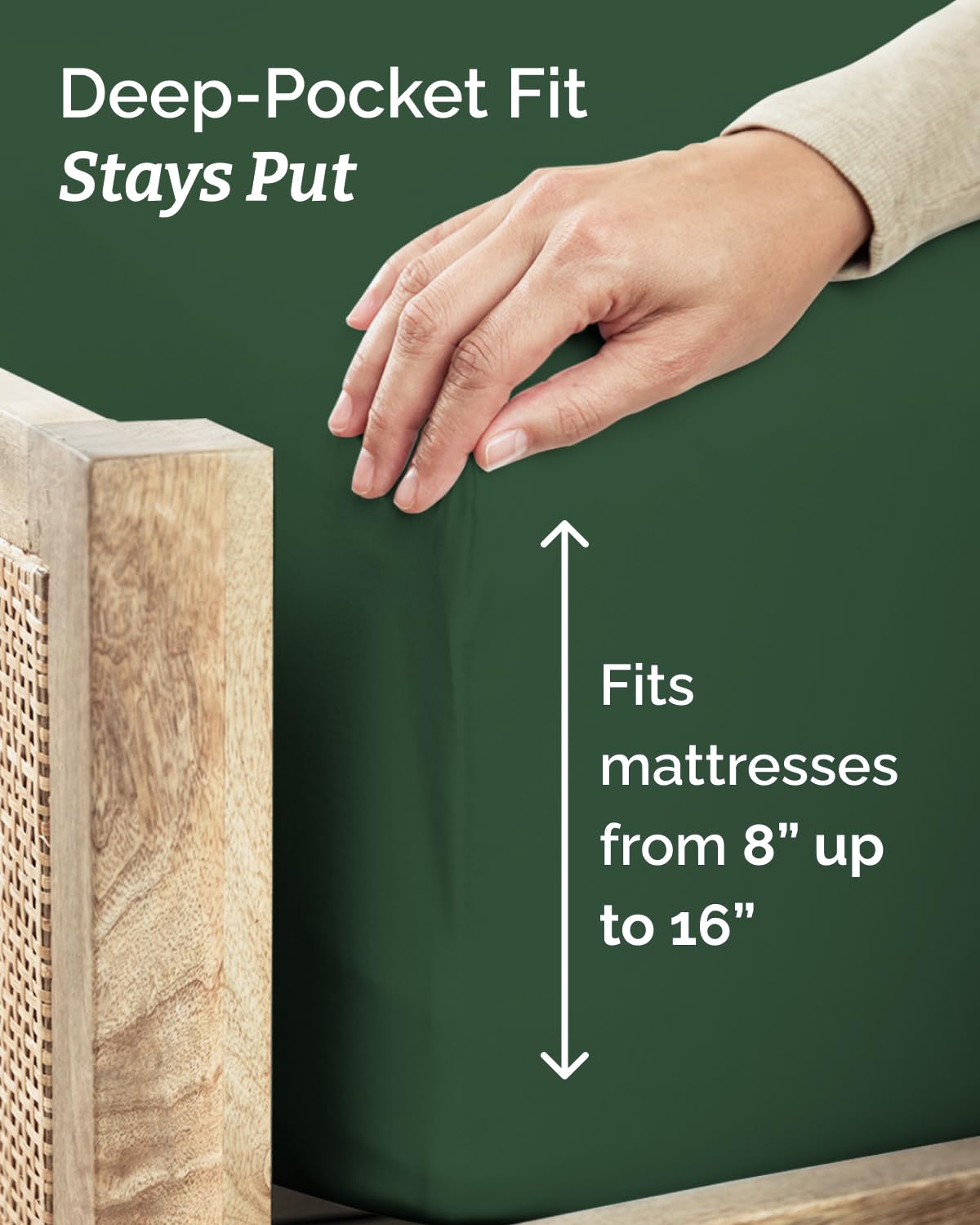 CGK Unlimited Twin XL 3 Piece Sheet Set Comfy Cooling Bed Sheets Hotel Luxury Bedding Deep Pockets Soft Wrinkle Free Oeko-Tex Emerald Green - View 4 of 8