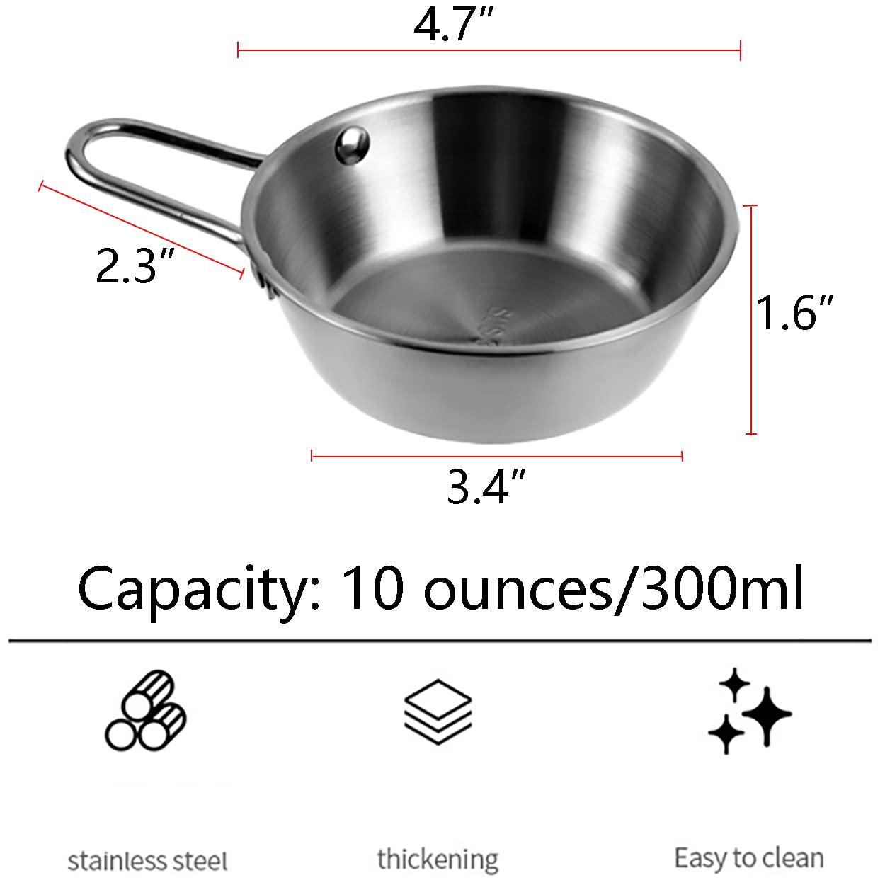 Dadamong Dadamong 2-Pack Stainless Steel Makgeolli Bowls Traditional Korean Rice Wine Soup Dish with Handle 4.7 Inch 10 Ounces Silver - View 3 of 6