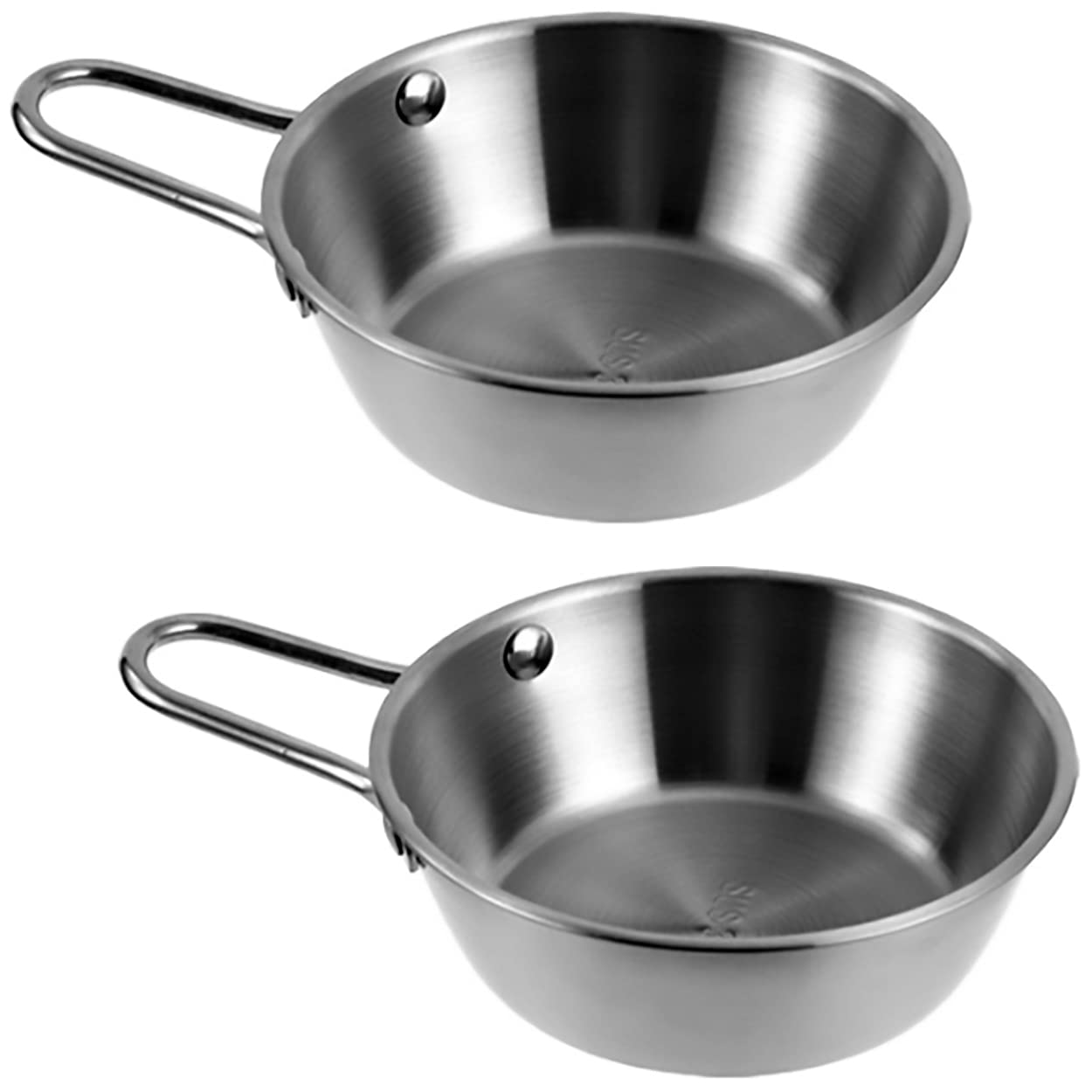 Dadamong Dadamong 2-Pack Stainless Steel Makgeolli Bowls Traditional Korean Rice Wine Soup Dish with Handle 4.7 Inch 10 Ounces Silver