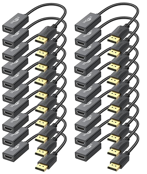 UV-CABLE 20-Pack DisplayPort to HDMI Adapter 4K - Male to Female Cable for Computer, Monitor, TV & Projector - View 3 of 10