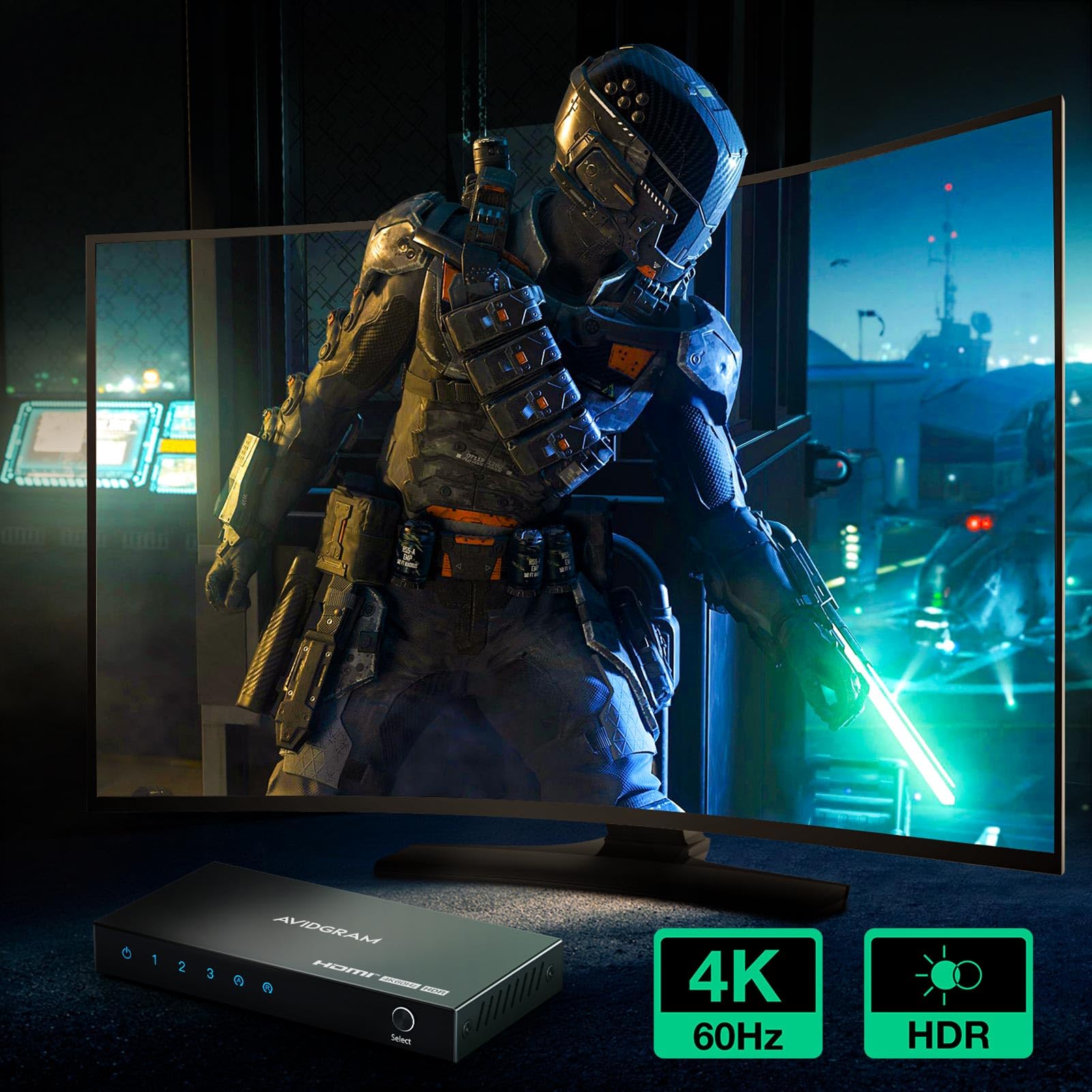 AVIDGRAM AVIDGRAM 4K HDMI Switch 3 Port Selector with IR Remote - Compatible with Xbox, PS5, HDR10, 18Gbps - View 2 of 7