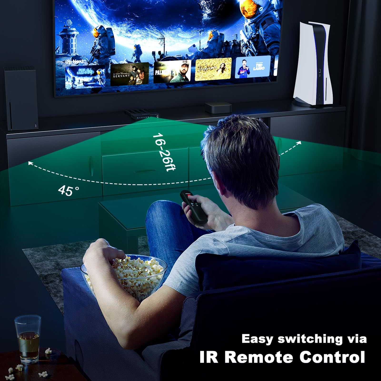 AVIDGRAM AVIDGRAM 4K HDMI Switch 3 Port Selector with IR Remote - Compatible with Xbox, PS5, HDR10, 18Gbps - View 4 of 7