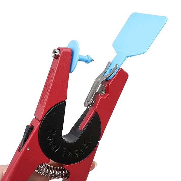 LIUCOGXI Blank 100 Sets Cattle Ear Tag Kits with Applicator for Livestock Pig Cow Dog Blue - View 4 of 10