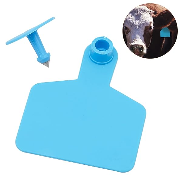 LIUCOGXI Blank 100 Sets Cattle Ear Tag Kits with Applicator for Livestock Pig Cow Dog Blue - View 6 of 10