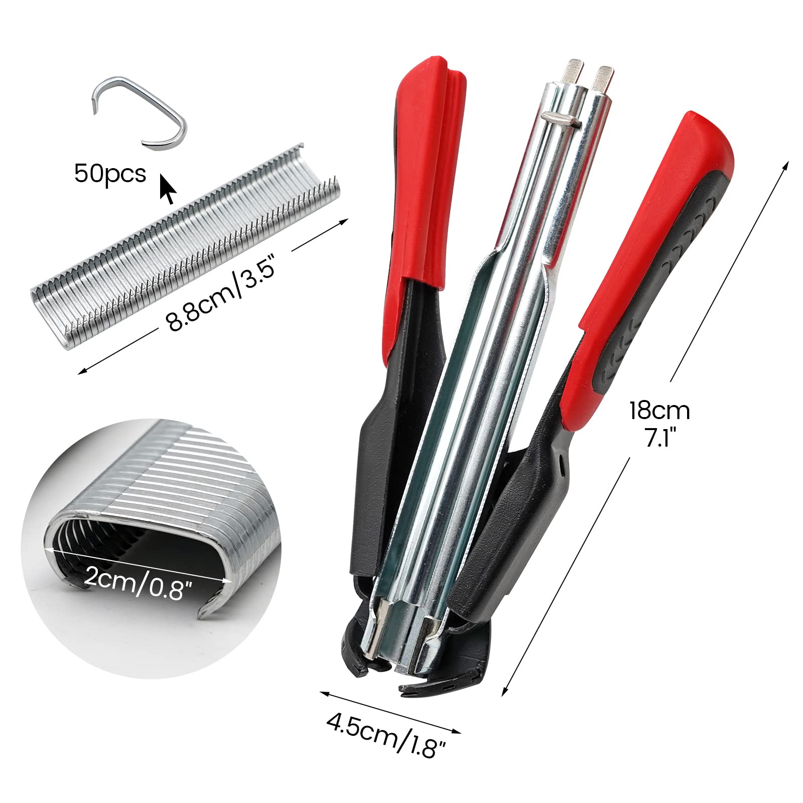 LIUCOGXI Hog Ring Pliers Kit 2500pcs Nail Spring Loaded C7 Gun Manual Fastening Clamp Tool for Cage Seal Bag Car Cushion - View 2 of 9