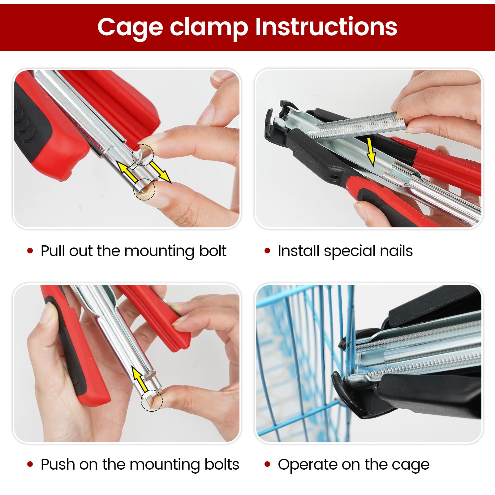 LIUCOGXI Hog Ring Pliers Kit 2500pcs Nail Spring Loaded C7 Gun Manual Fastening Clamp Tool for Cage Seal Bag Car Cushion - View 3 of 9