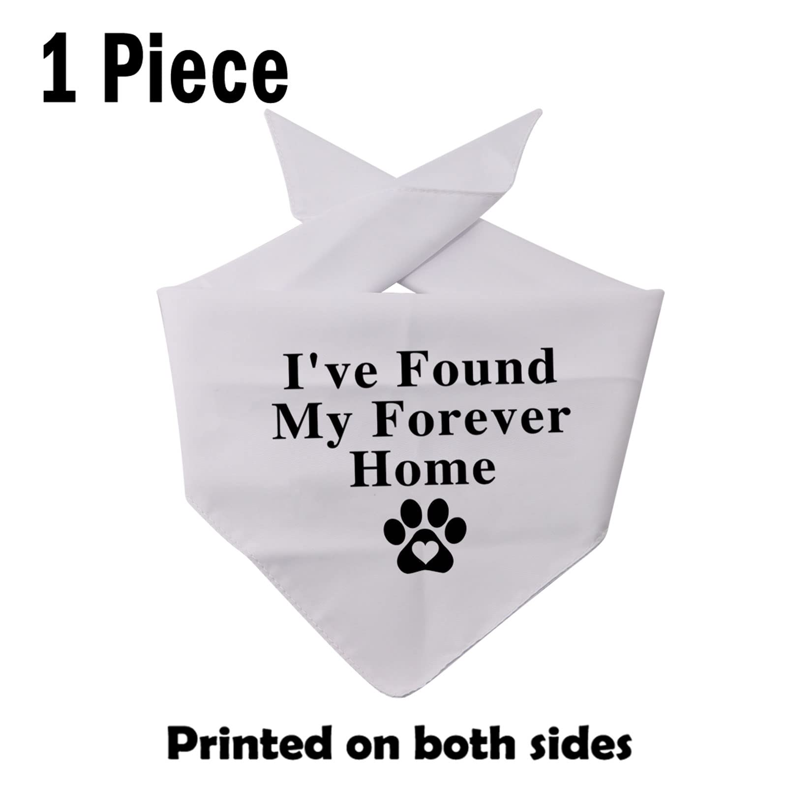 PWHAOO PWHAOO Forever Home Dog Bandana for Adoption and New Puppies White 1 Piece - View 3 of 7