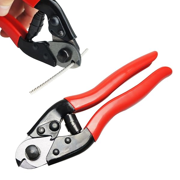 Muzata Cable Cutters Wire Cutters Heavy Duty Stainless Steel Wire Rope Seal Cutter Aircraft Up to 5/32" for Deck Railing Bike Housing Metal Wire Fence M015, CT1