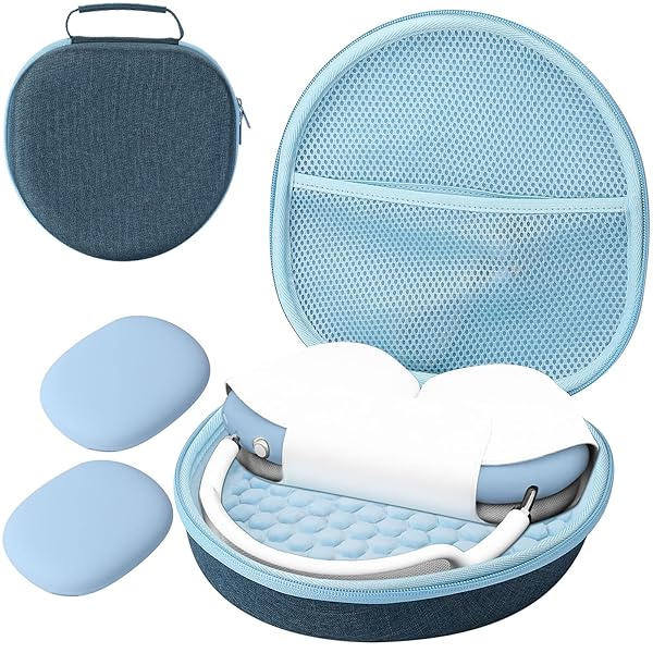 ProCase ProCase Hard Case for New AirPods Max, Travel Carrying Headphone Case with Silicone Earpad Cover &amp; Mesh Pocket, AirPods Max Protective Portable Storage Bag -Navy