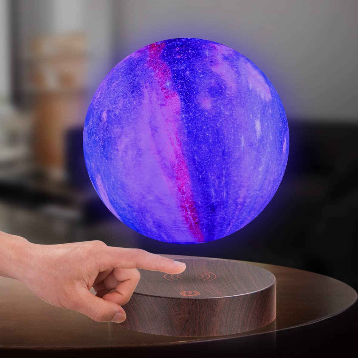 UVEHAS UVEHAS Levitating Galaxy Moon Lamp, 16 Colors Magnetic Levitation 3D Printing Moon LED Light with Remote Control, Floating and Spinning in Air Night Lights for Room Decor, Birthday Christmas Gifts - View 3 of 8