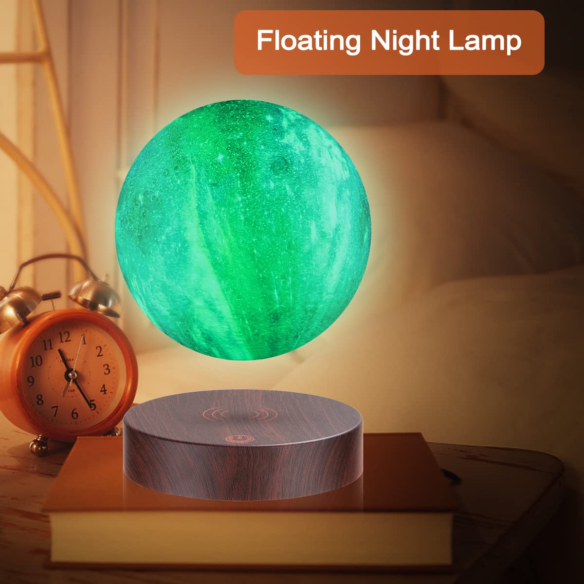 UVEHAS UVEHAS Levitating Galaxy Moon Lamp, 16 Colors Magnetic Levitation 3D Printing Moon LED Light with Remote Control, Floating and Spinning in Air Night Lights for Room Decor, Birthday Christmas Gifts - View 6 of 8