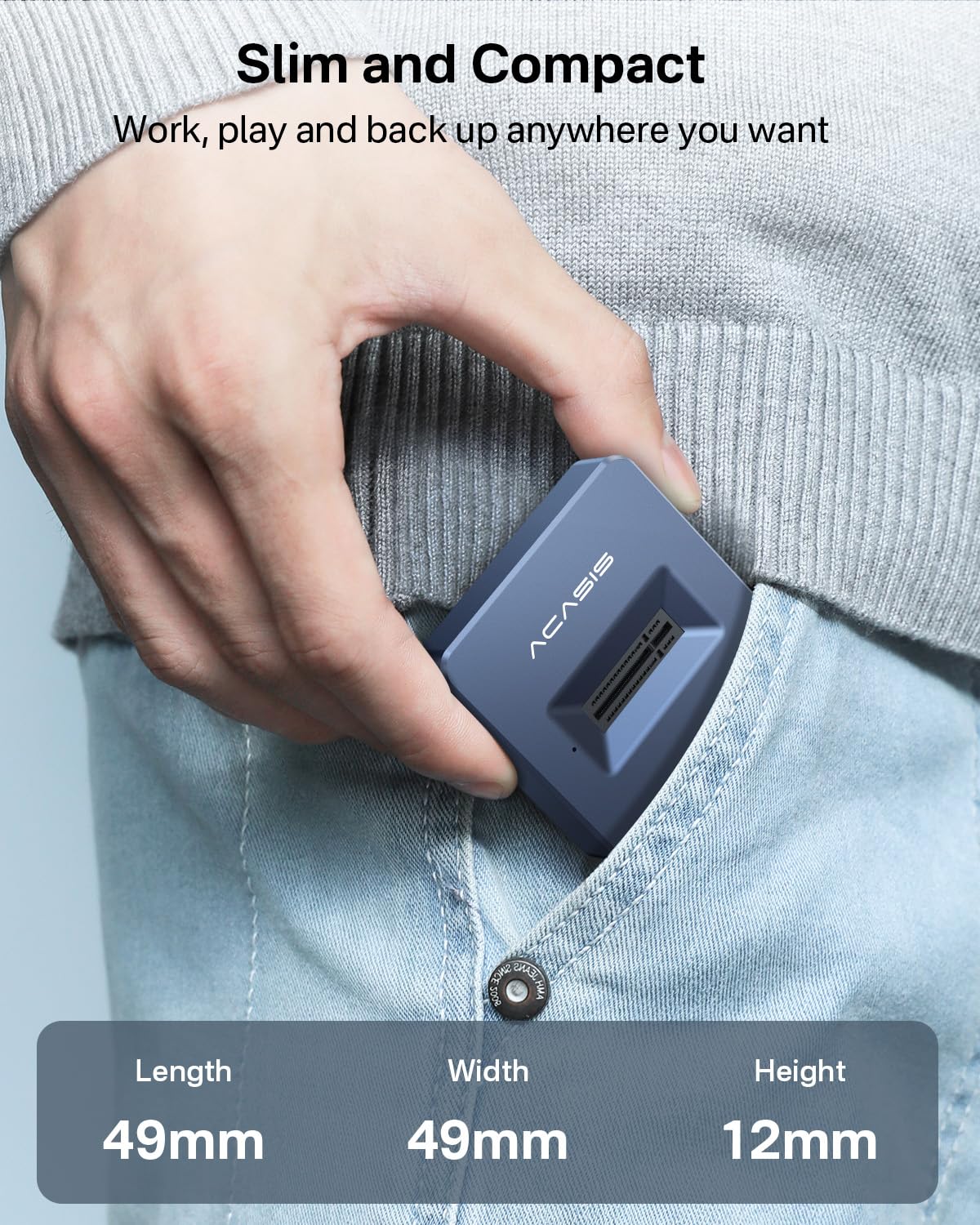 FREEGENE ACASIS NVME SSD Reader Adapter: Fast 10Gbps USB Docking Station for M.2 NVMe & SATA SSDs with Aluminium Alloy Housing - View 7 of 8