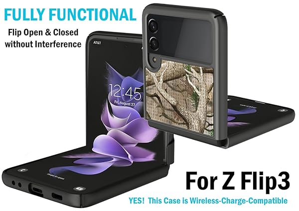 Nakedcellphone Galaxy Z Flip 3 5G Case with Clip & Holster - Slim Hard Shell Cover in Outdoor Camouflage for Samsung Z Flip3 (2021) - View 7 of 11