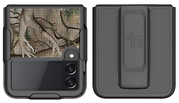 Nakedcellphone Galaxy Z Flip 3 5G Case with Clip & Holster - Slim Hard Shell Cover in Outdoor Camouflage for Samsung Z Flip3 (2021) - View 10 of 11