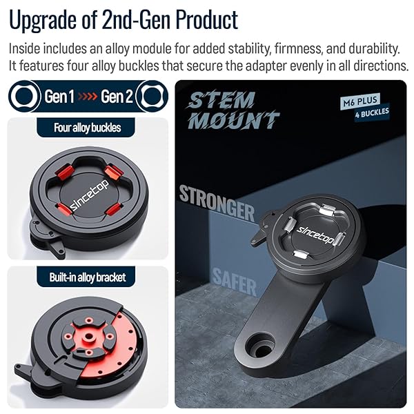 sincetop Sincetop Bike Phone Mount Universal Aluminum Handlebar Clamp for Mountain and Road Bicycles Quick Attach Release Series C-2nd Gen - View 7 of 11