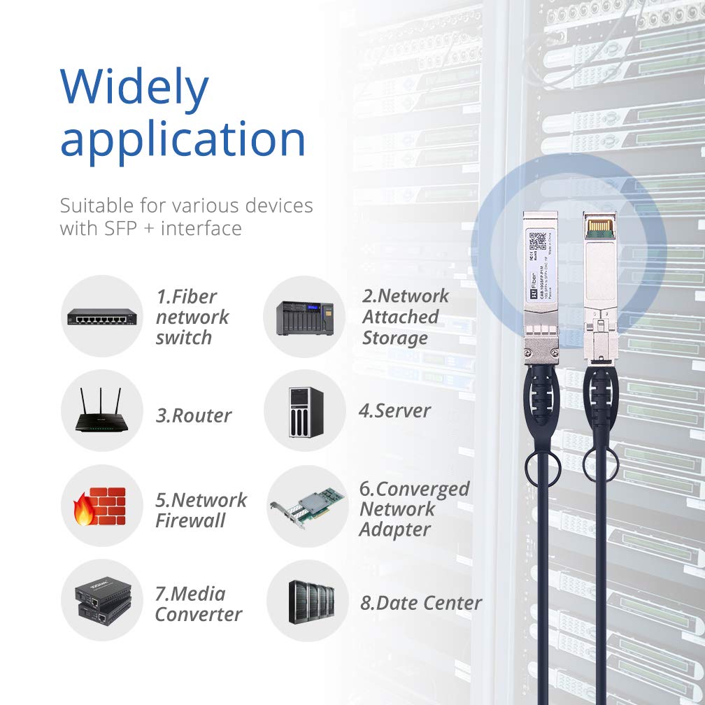 H!Fiber.com HFiber SFP Plus Cable 10G DAC 0.25M Passive Direct Attach Copper Twinax for Cisco Ubiquiti Meraki Mikrotik Intel Fortinet Netgear - View 7 of 7