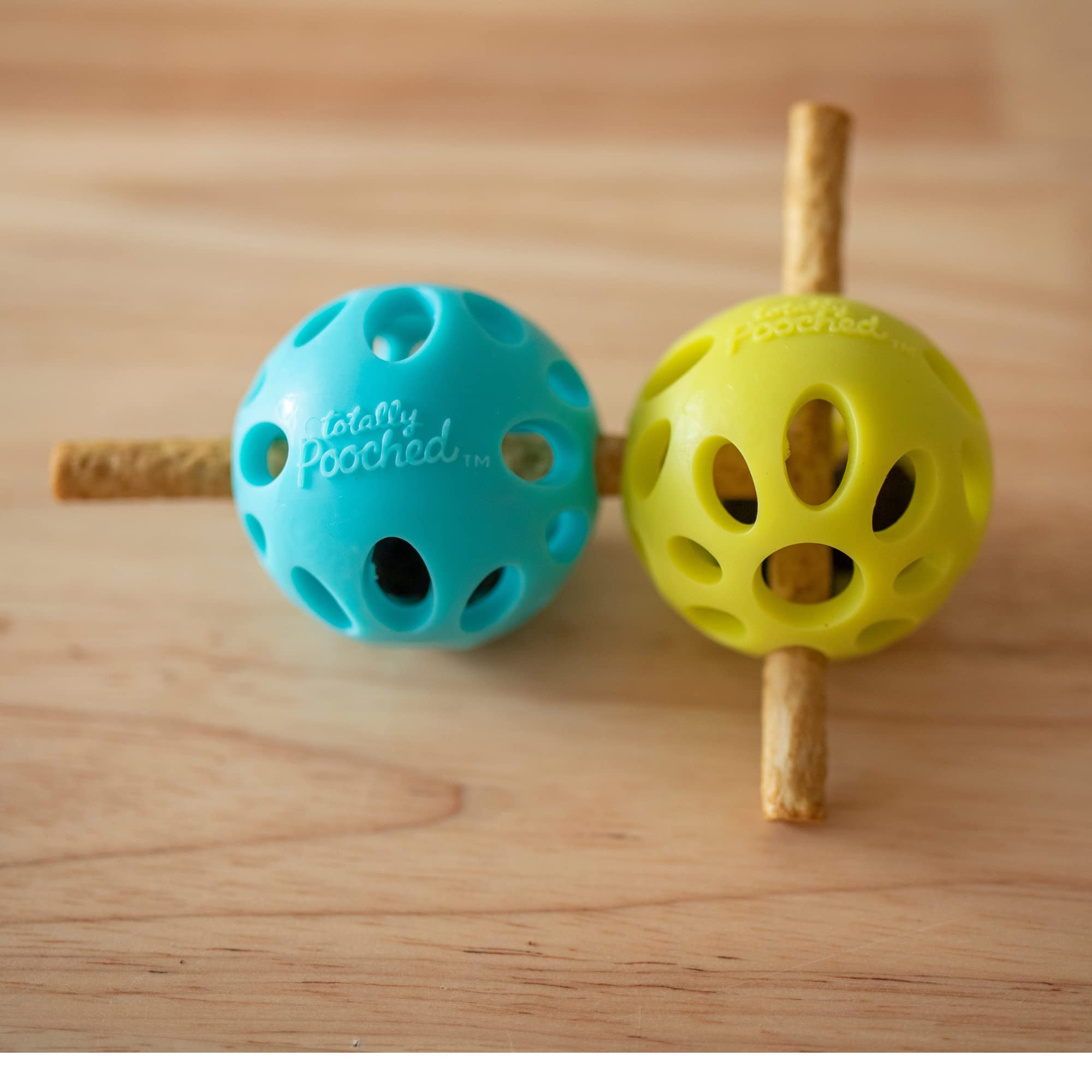 Messy Mutts Messy Mutts Totally Pooched Huffn Puff Ball 2.5 Inch TPR Puzzle Ball for Dogs Durable Interactive Toy and Tooth Cleaner Green - View 4 of 8