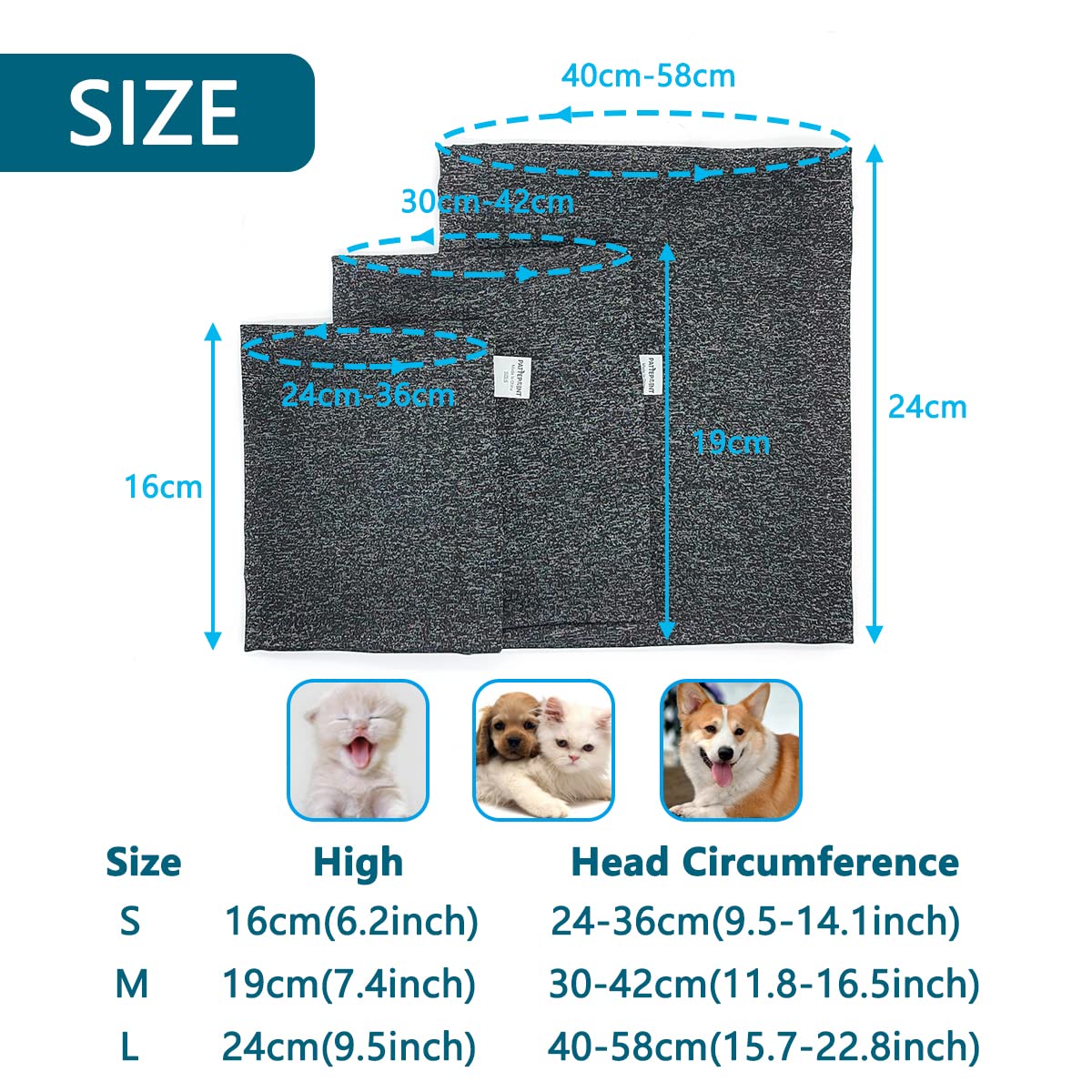 PATTEPOINT PATTEPOINT Dog Noise Cancelling Ear Muffs for Anxiety Relief and Calming Dogs Grey M - View 2 of 9