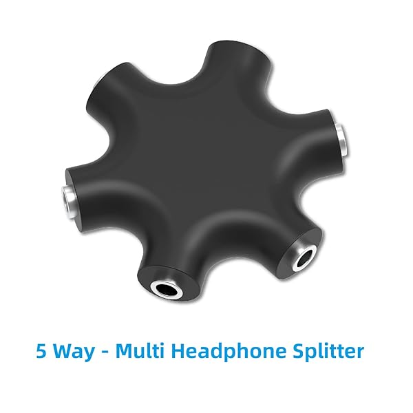 EBEETECH EBEETECH 3.5mm Audio Splitter: 5-Jack Female Connector & Stereo Cables (20cm & 100cm) - 3-in-1 Pack for Ultimate Sound Sharing - View 8 of 9