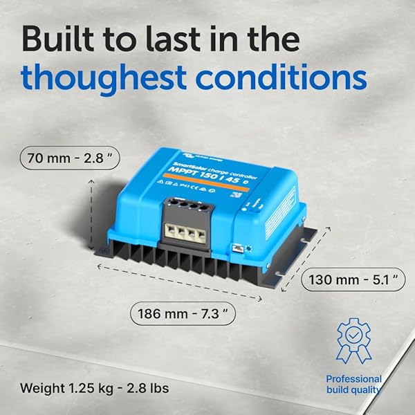 Victron Energy Victron Energy SmartSolar MPPT Charge Controller 150V 45A - Bluetooth Solar Panel Solution for 12/24/36/48V Systems - View 5 of 11