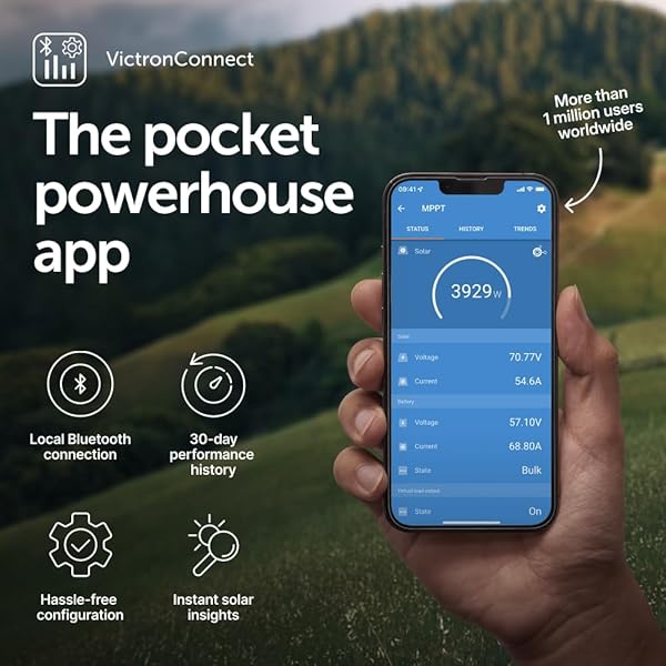 Victron Energy Victron Energy SmartSolar MPPT Charge Controller 150V 45A - Bluetooth Solar Panel Solution for 12/24/36/48V Systems - View 8 of 11