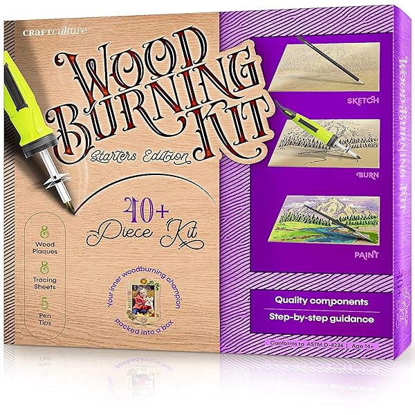 Craft Culture Beginners Wood Burning Kit for Kids and Teens Perfect Easter Gift for Craft Projects and DIY Art Activities
