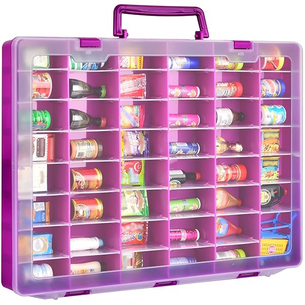 FULLCASE FULLCASE Case for 5 Surprise Mini Brands Toys Series 1 2 3 4 Collectible Storage Organizer Box Purple