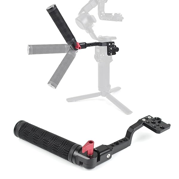 EaxanPic Gimbal Adjustable Handle Grip for DJI Ronin S SC RSC2 Stabilizer Handgrip Extension Bracket with Cold Shoe Mount and Threaded Holes
