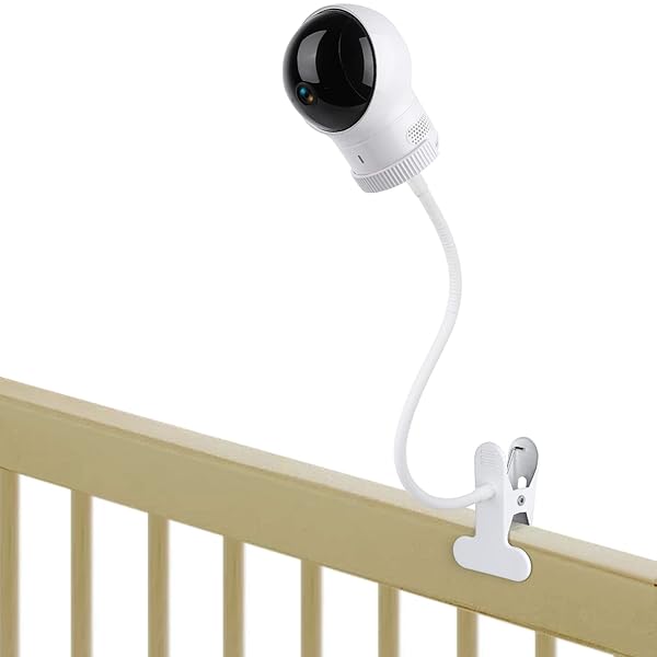 wochel Flexible Clip Mount for Eufy Baby Monitor - Tool-Free Gooseneck Holder for Crib, No Wall Damage - White