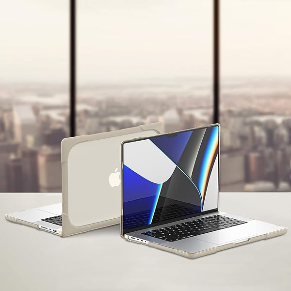 ProCase ProCase Heavy Duty Hard Shell Case for MacBook Pro 14 inch 2024 2023 2022 2021 with Fold Kickstand Khaki - View 9 of 9