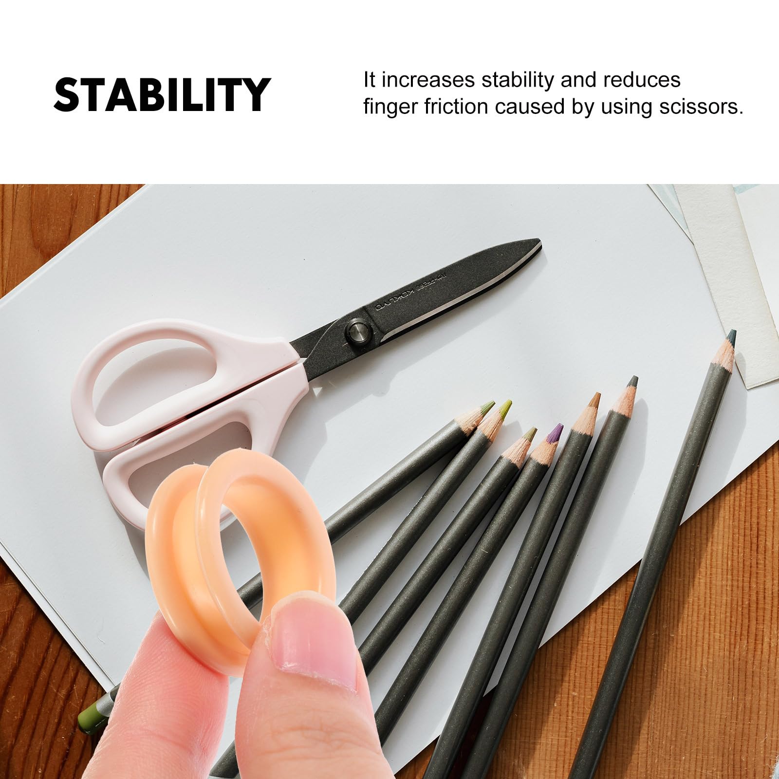 STOBOK Soft Silicone Scissors Finger Ring Inserts 6pcs Grooming Shears Thumb Protectors for Hair Cutting Barber Accessories - View 4 of 9