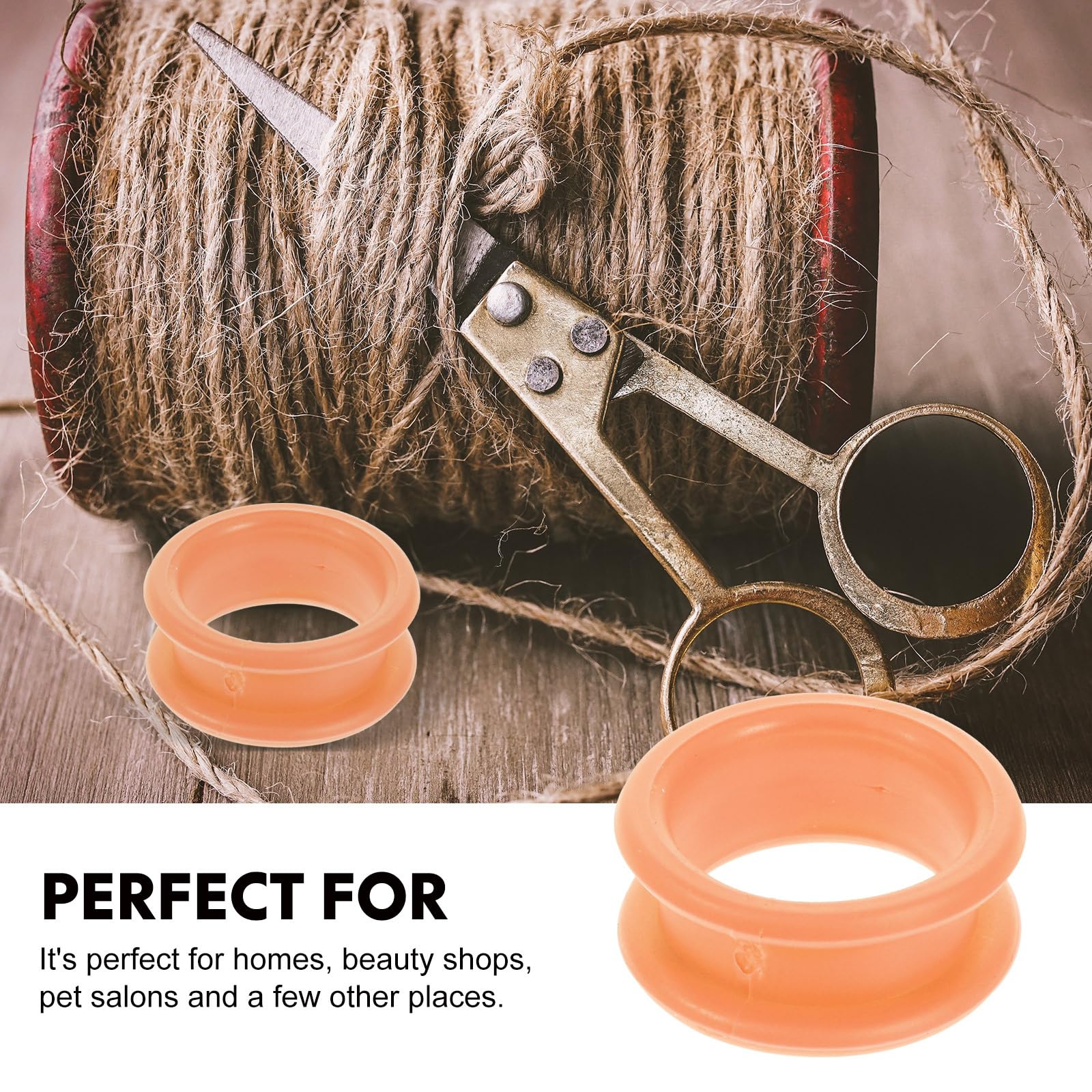 STOBOK Soft Silicone Scissors Finger Ring Inserts 6pcs Grooming Shears Thumb Protectors for Hair Cutting Barber Accessories - View 5 of 9