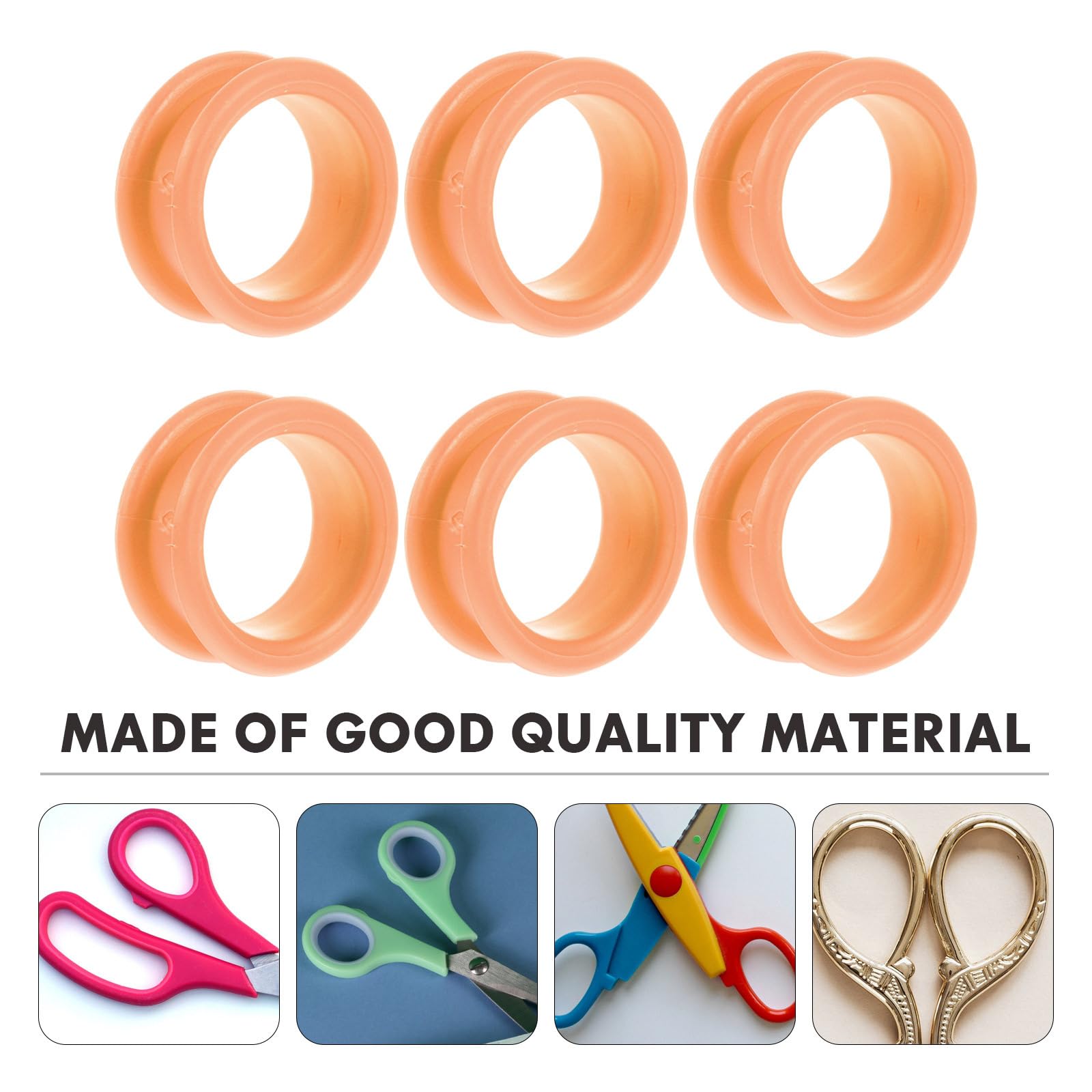 STOBOK Soft Silicone Scissors Finger Ring Inserts 6pcs Grooming Shears Thumb Protectors for Hair Cutting Barber Accessories - View 7 of 9