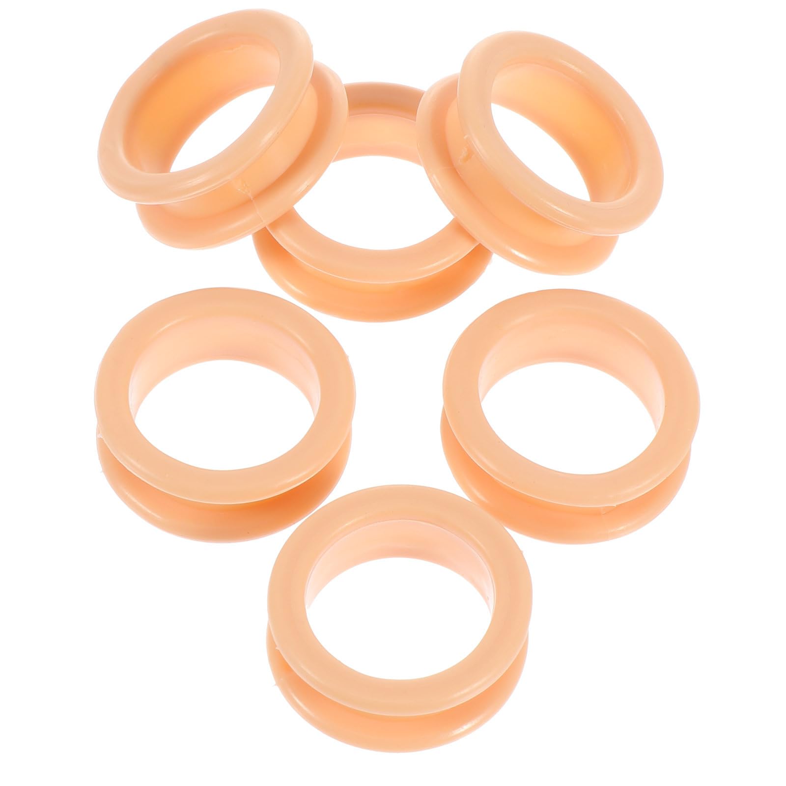 Soft Silicone Scissors Finger Ring Inserts 6pcs Grooming Shears Thumb Protectors for Hair Cutting Barber Accessories