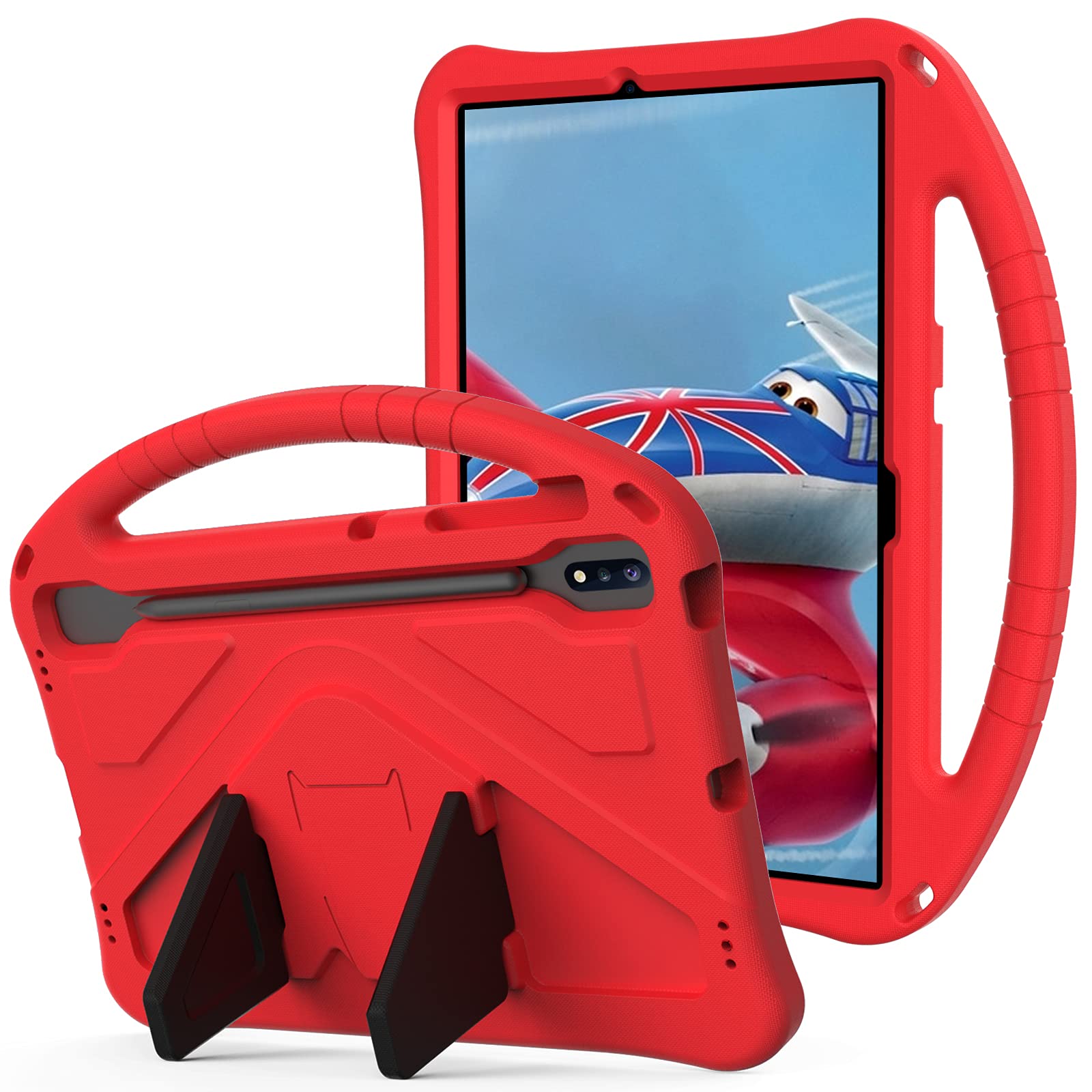 Dteck Dteck Kids Friendly Lightweight EVA Shockproof Case for Samsung Galaxy Tab S10 S9 S7 FE S8 Plus Red - View 2 of 7
