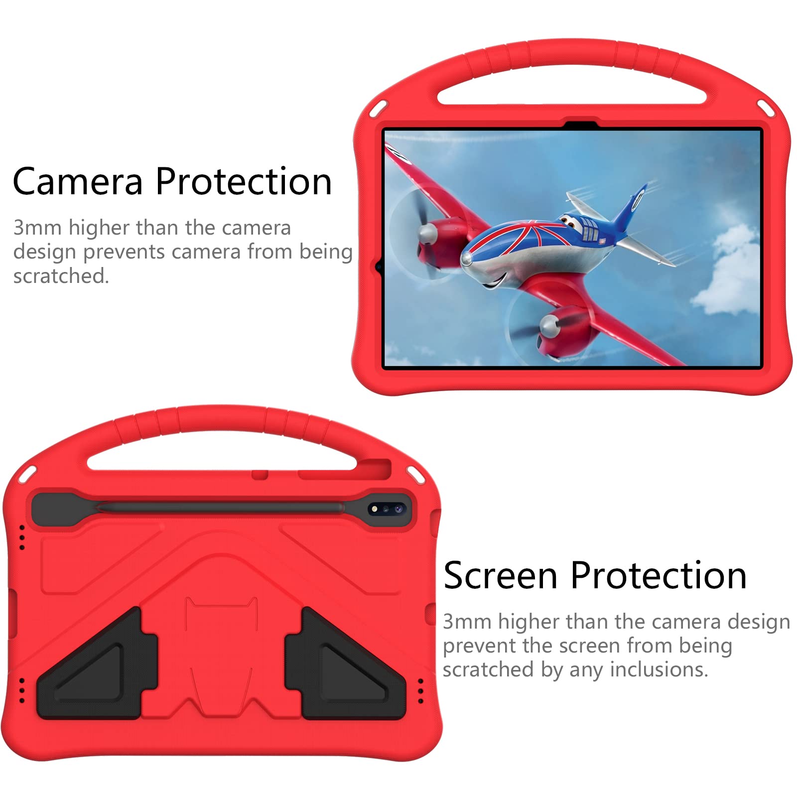 Dteck Dteck Kids Friendly Lightweight EVA Shockproof Case for Samsung Galaxy Tab S10 S9 S7 FE S8 Plus Red - View 5 of 7