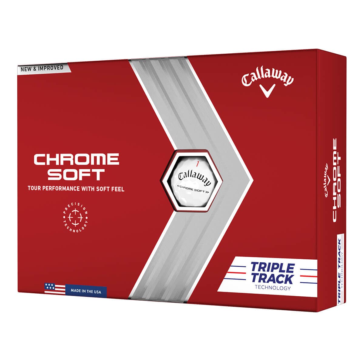 Callaway Callaway Golf 2022 Chrome Soft Triple Track White Golf Balls for Superior Performance