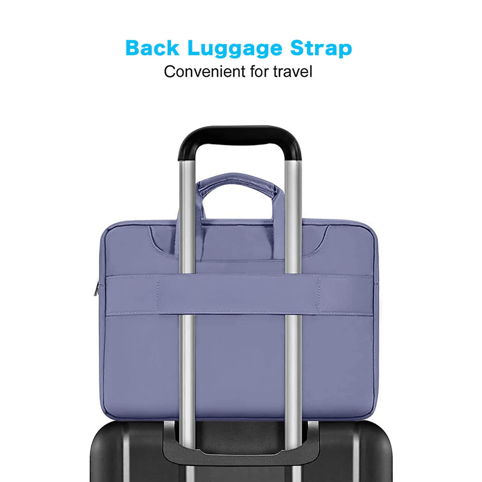 MOSISO MOSISO 360 Protective Laptop Shoulder Bag for MacBook Air 15 inch M2 Pro 16 inch M3 M2 M1 2023 2019 and 15-15.6 inch Notebooks Lavender Gray - View 4 of 6