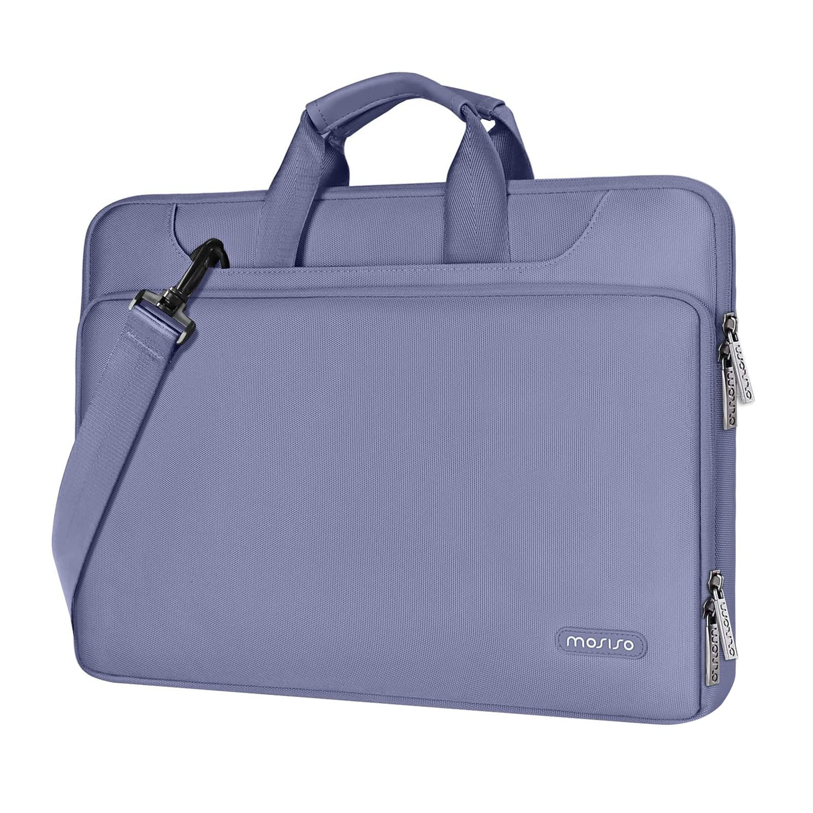 MOSISO MOSISO 360 Protective Laptop Shoulder Bag for MacBook Air 15 inch M2 Pro 16 inch M3 M2 M1 2023 2019 and 15-15.6 inch Notebooks Lavender Gray