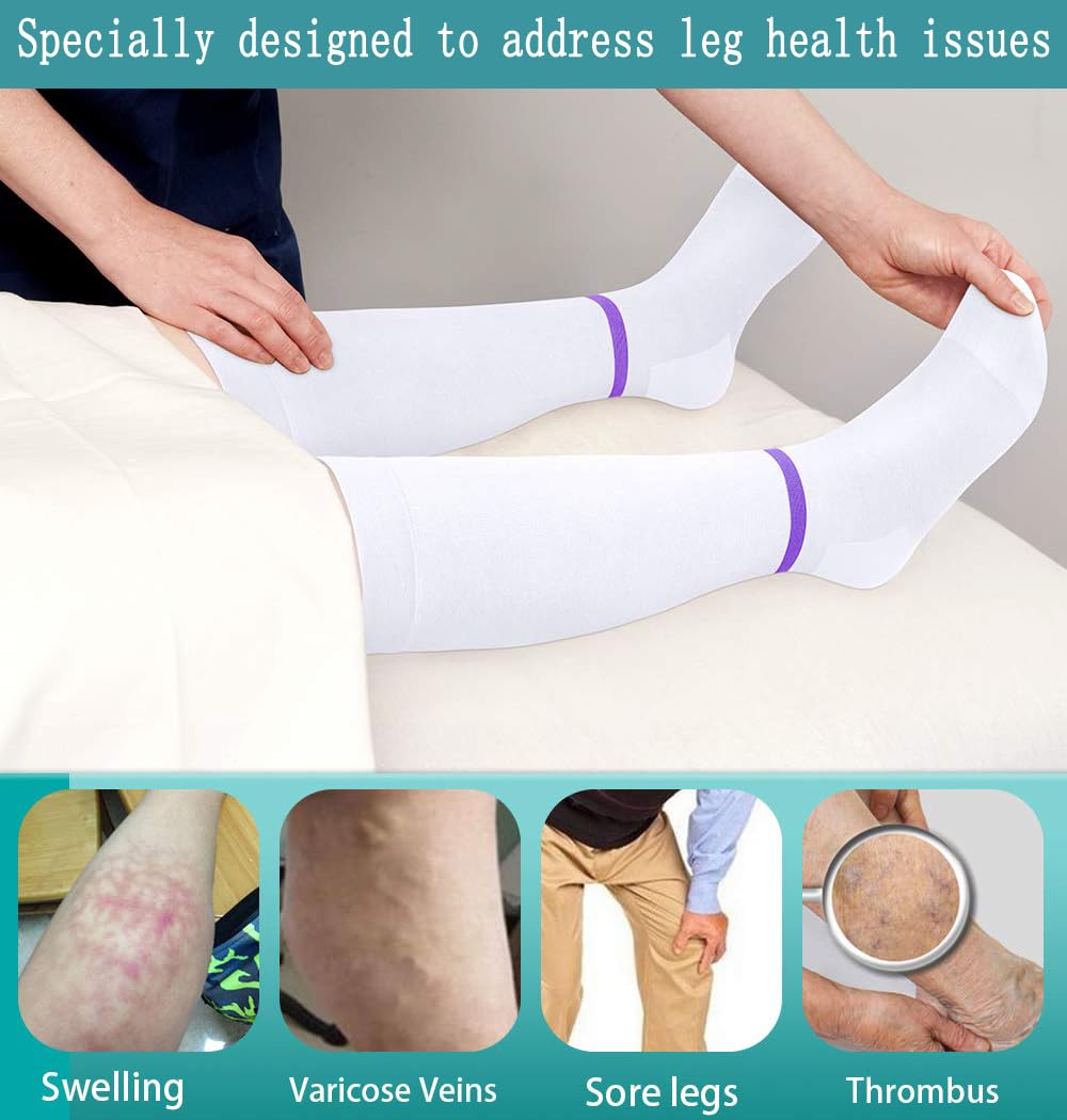 SEXYEYE SEXYEYE T.E.D. Anti Embolism Compression Stockings Thigh High Knee High 15-20 mmHg for Women Men with Inspect Toe Hole - View 7 of 7
