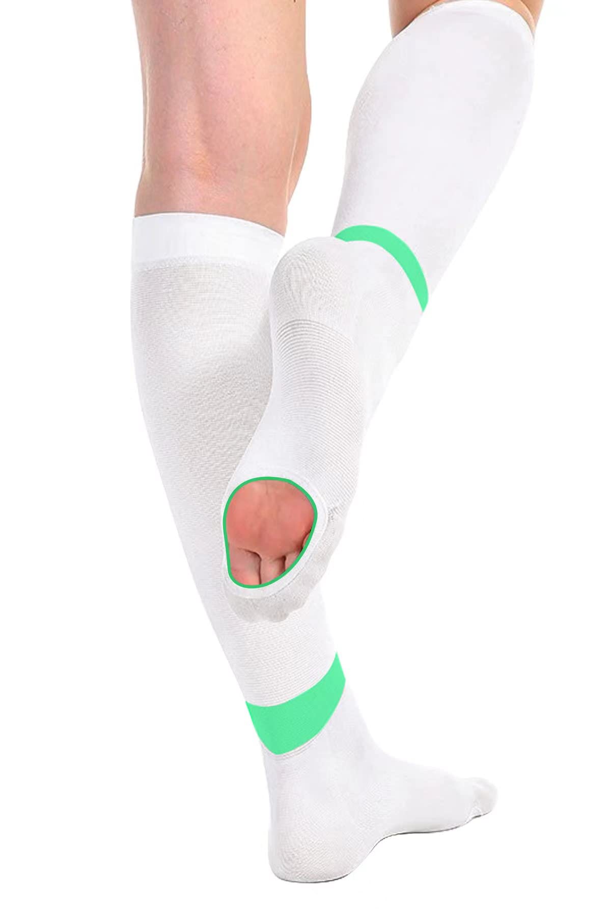 SEXYEYE SEXYEYE T.E.D. Anti Embolism Compression Stockings Thigh High Knee High 15-20 mmHg for Women Men with Inspect Toe Hole