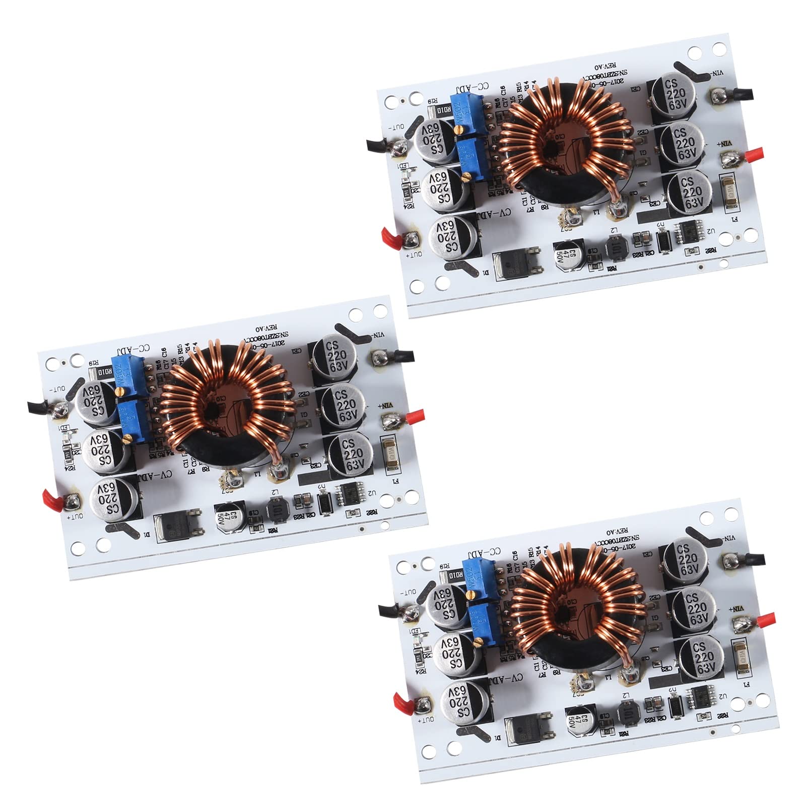Aobao Aobao 3pcs 600W Boost Converter DC-DC Adjustable Step-up Power Supply Module 10V-60V to 12-60V 10A Constant Voltage Current