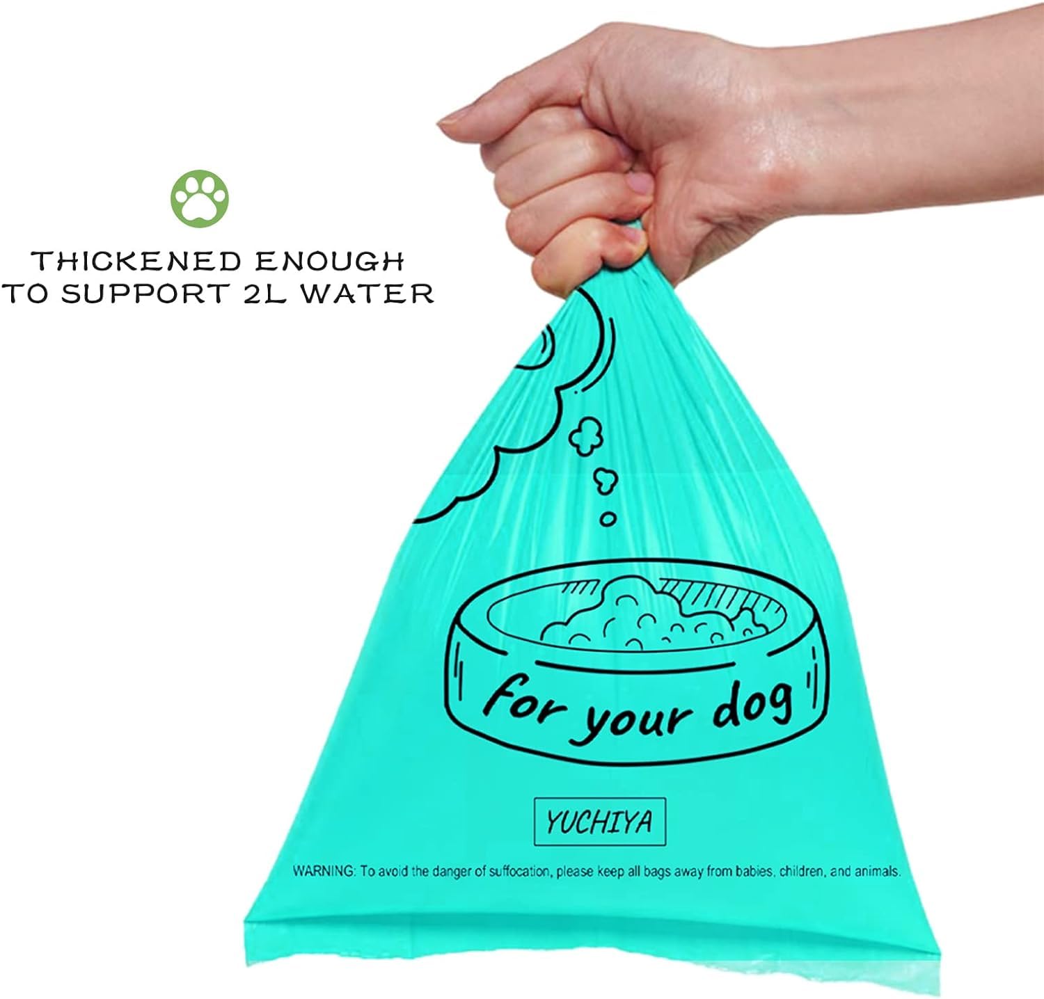 YUCHIYA Dog Poop Pickup Bags Holder Dispenser with Leak Proof Scented Waste Bags and Carabiner Never Lose on Leash 1 Holder 195 Bags Black - View 4 of 7