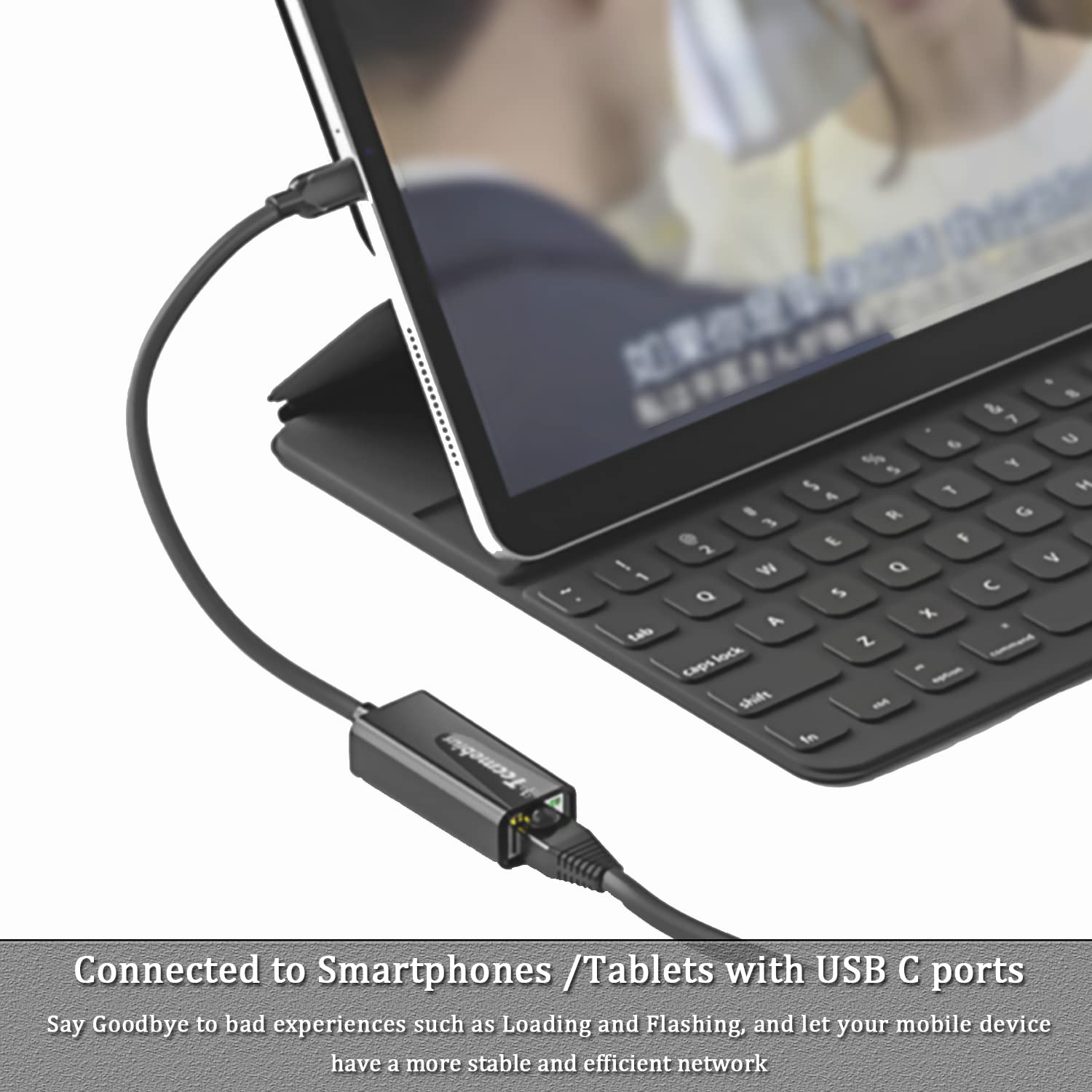 Tccmebius Tccmebius USB C Ethernet Adapter for MacBook Pro Air iPad Pro Dell XPS Wired Network Adapter Compatible with Windows and Mac OS - View 7 of 8