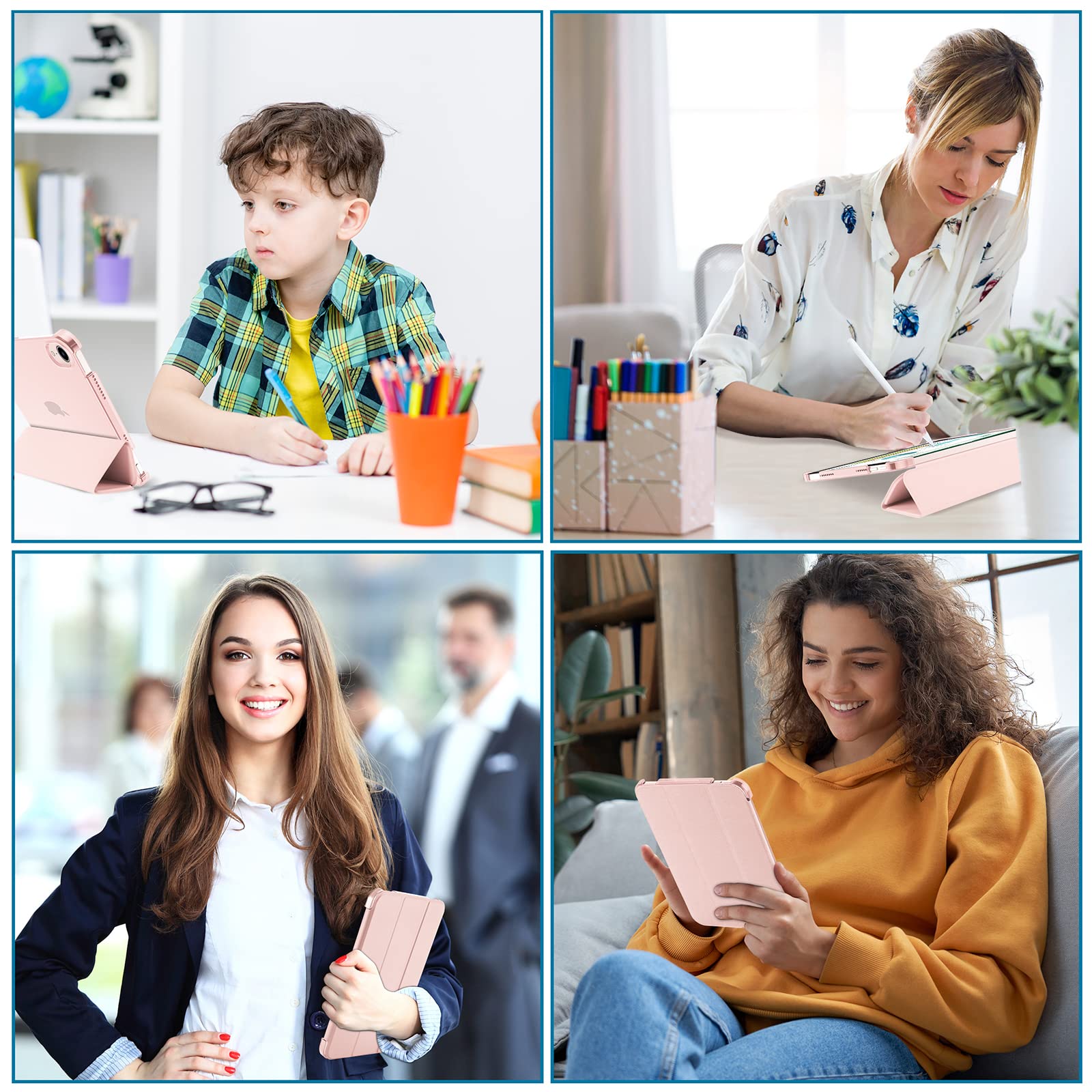 ProCase ProCase Smart Case for iPad Mini 7 and 6 Hard Back Cover 8.3 Inch Pink 2024 2021 A17 Pro 7th 6th Gen - View 4 of 8