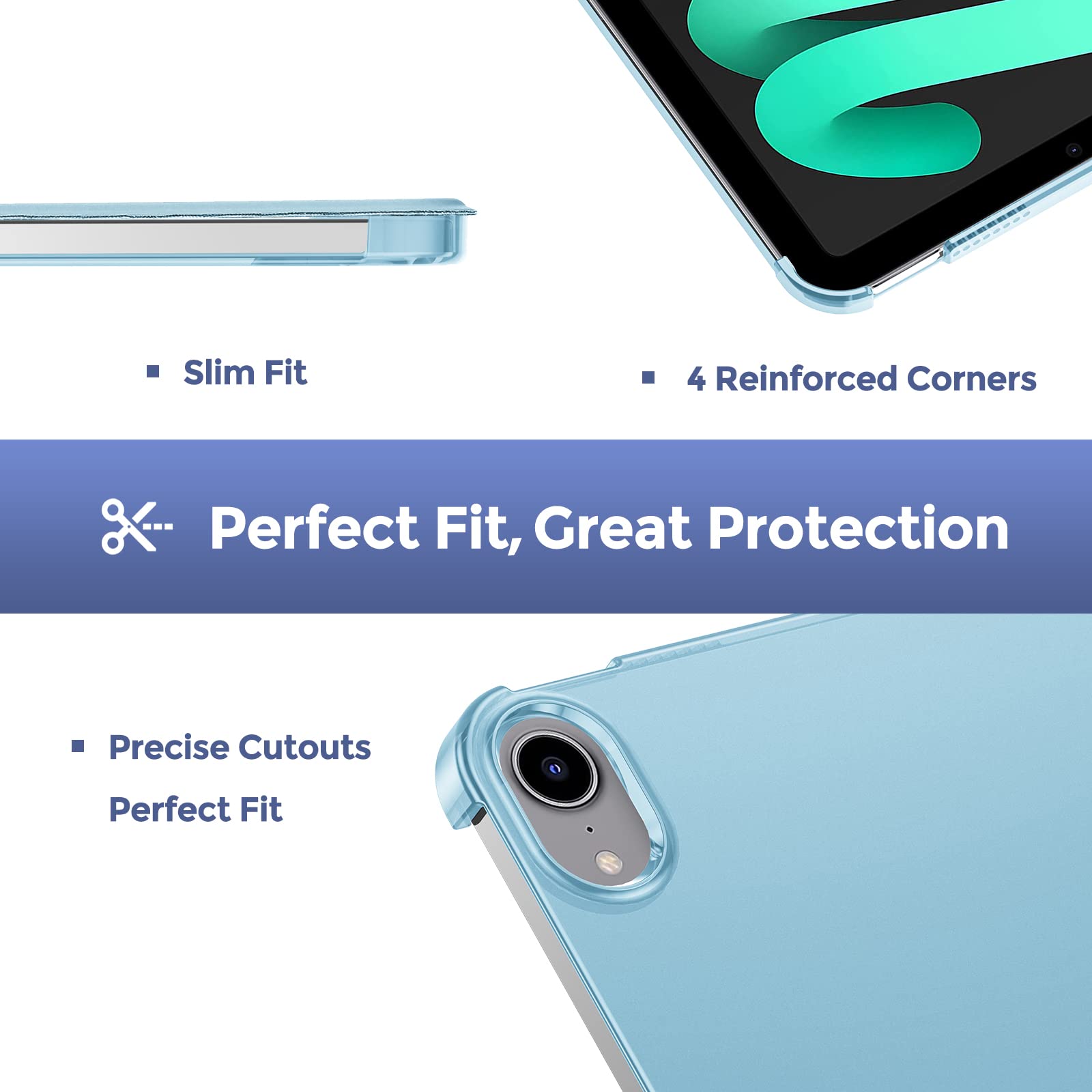 ProCase ProCase Smart Case for iPad Mini 6 8.3 Inch 2021 Hard Back Cover Sky Blue 6th Generation A2567 A2568 A2569 - View 6 of 8